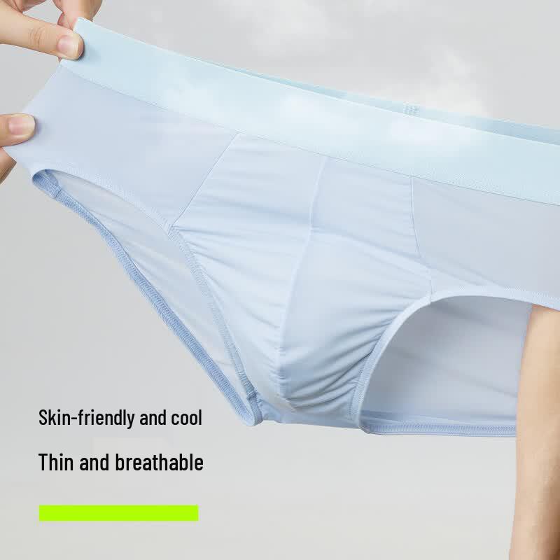 Youkeshu Men's Ice Silk Antibacterial Boxer Briefs