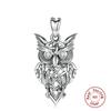 925 Sterling Sølv Ugle Anheng Vintage Sølv Serie Halskjede Med Klar CZ Krystall Mote Smykker For Kvinner Menn Cyd445