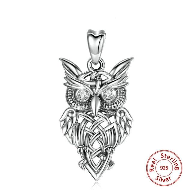 925 Sterling Sølv Ugle Anheng Vintage Sølv Serie Halskjede Med Klar CZ Krystall Mote Smykker For Kvinner Menn Cyd445