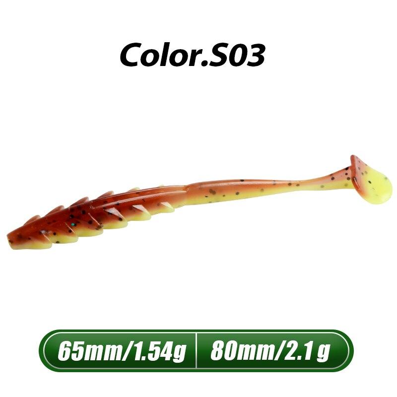 MEREDITH Crazy Shiner II Soft Lure 65 mm 80 mm Rybářská návnada Shad Silikonové návnady T-tail Wobblers Swimbait Umělá polévka leurre