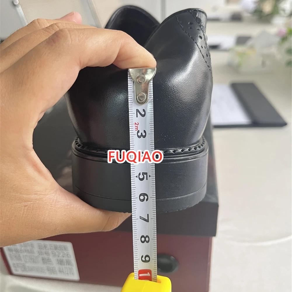 New Formal Man Loafers Men Leather Shoes Lift Elevator Shoes Height Increase Insole 6CM Adjustable Black British Brogues