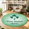 Round Rug Custom NameIreland Rugby Pattern Non Slip Carpet Home Floor Decor
