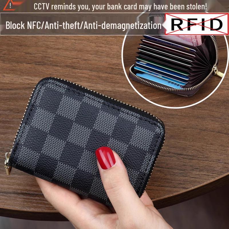 Women's Anti-Demagnetization Card Holder Wallet with ID and Driver's License Slots, Large Capacity, Multi-Card and Coin Purse
