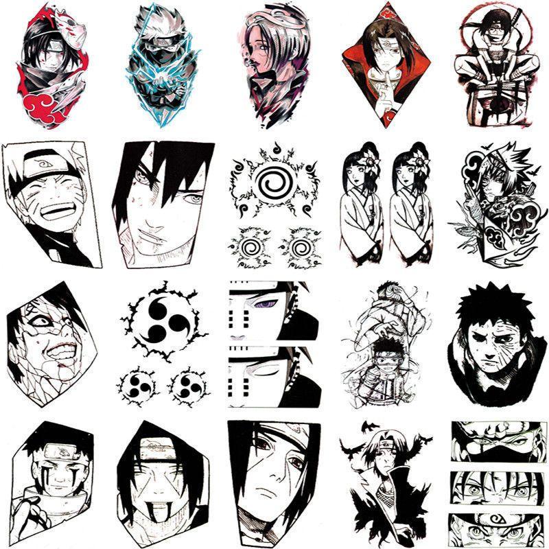 Tattoo stickers waterproof men and women durable Japanese comics anime Naruto Vortex Naruto Kakashi I love Luo