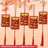 5pc Vietnamese New Year Pendant with Tassel Spring Festival Home Tree Hanging Lucky Decor The Year of Horse Party Hanging Supply