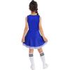 Set di Abbigliamento Cheerleading per Ragazze Senza Maniche Girocollo Stampa Lettere Stile Patchwork Vestito da Danza Calzini con Fiore Cheer