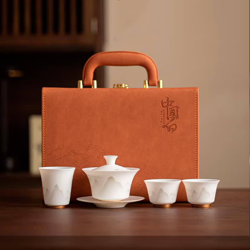 Sushiceramic Chinese Ceramic Gaiwan Tea Set