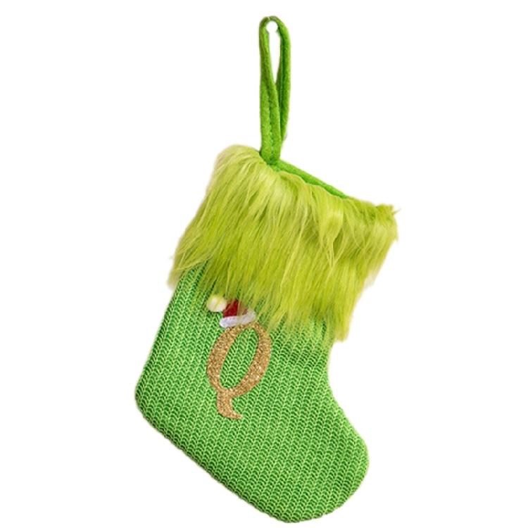 Stylish Embroidered Alphabets Christmas Stocking Knitted Festival Sock for Children Multicolors Holiday Stockings