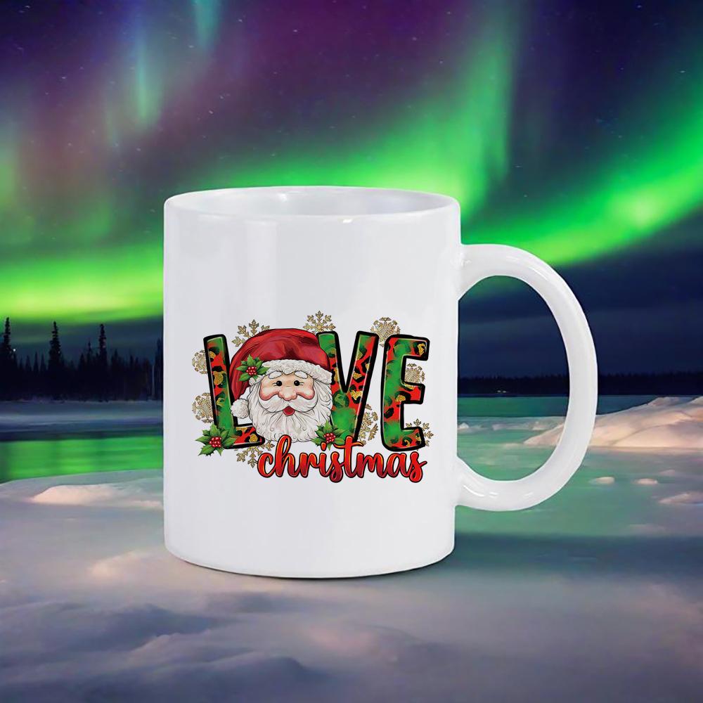 Christmas LOVE Pattern Mug Snowflake Coffee Mugs Cute Snowman Water Cup Tea Cups Beer Breakfast Cup Funny Drinkware Ceramic Bar