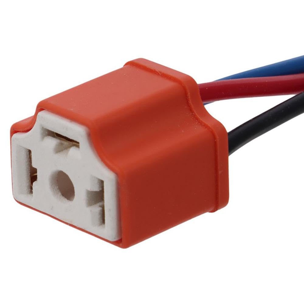 Qicarkey H4 Wiring Harness Headlight Socket 2 Pcs H4 Ceramic Rubber Metal Headlight Connector