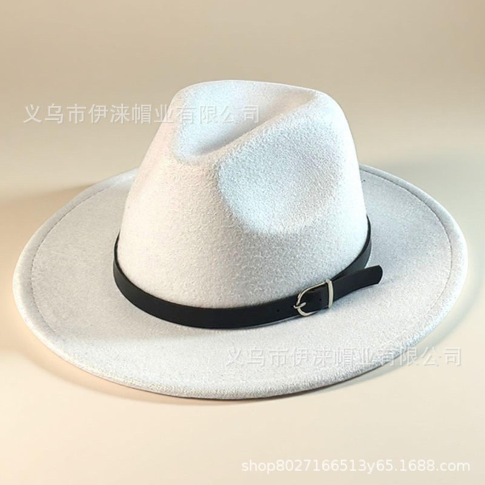 

Color Hat, British Retro Jazz Hat, Unisex Flat-brimmed Gentleman s Hat One Size