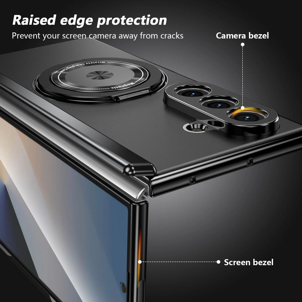 Magnetyczny uchwyt obrotowy 360° Etui na telefon z zawiasem Dla Samsunga Galaxy Z Fold 7 6 5 4 3 Folia ochronna na ekran Osłona odporna na wstrząsy na obiektyw