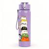 1PC Stacked Cute Monster Cartoon Print 750ml Color Plastic Sports Water Bottle Leakproof Flip Straw Lid Suitable for Sports Office Home Use