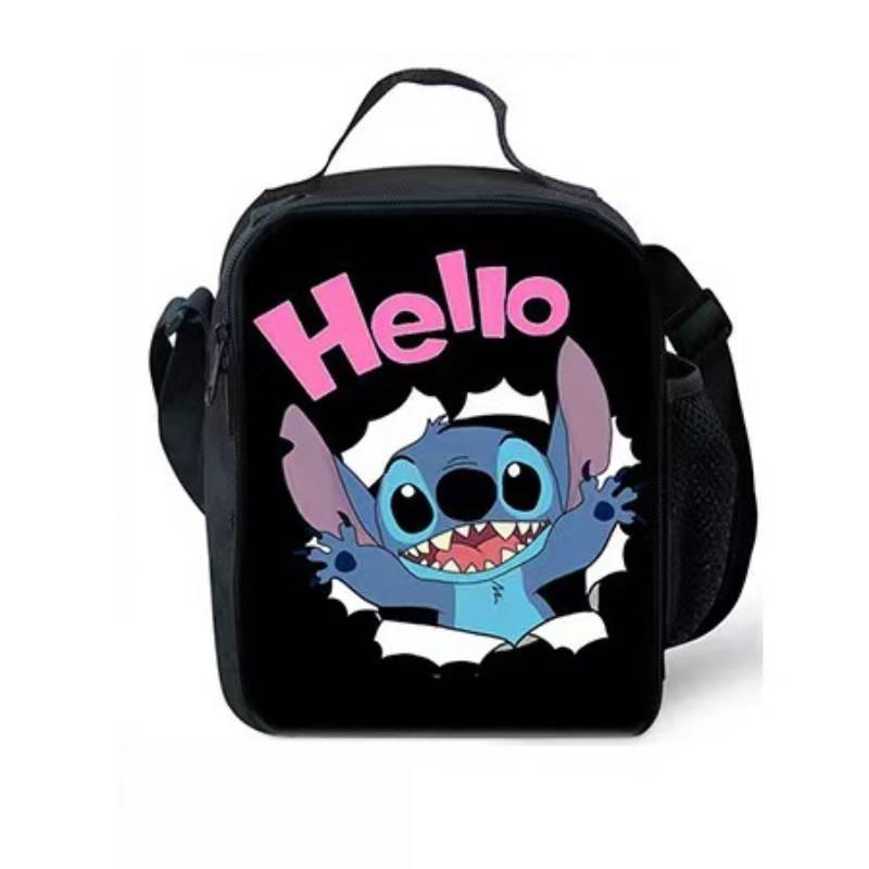 Stitch Lunch Bag With Polyester Material For School Daily Use And Lightweight Carrying