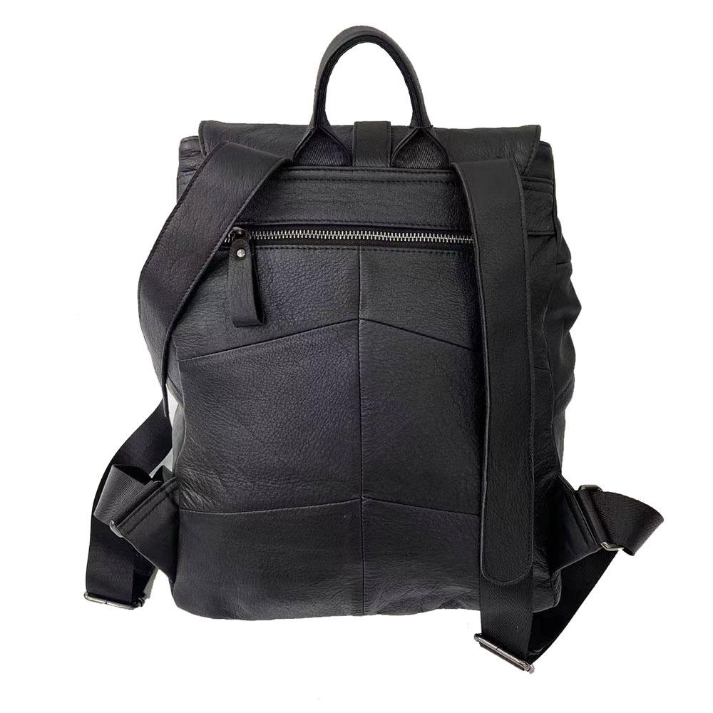 Leather Backpack Women'S Bag Black First-Layer Cowhide Backpack