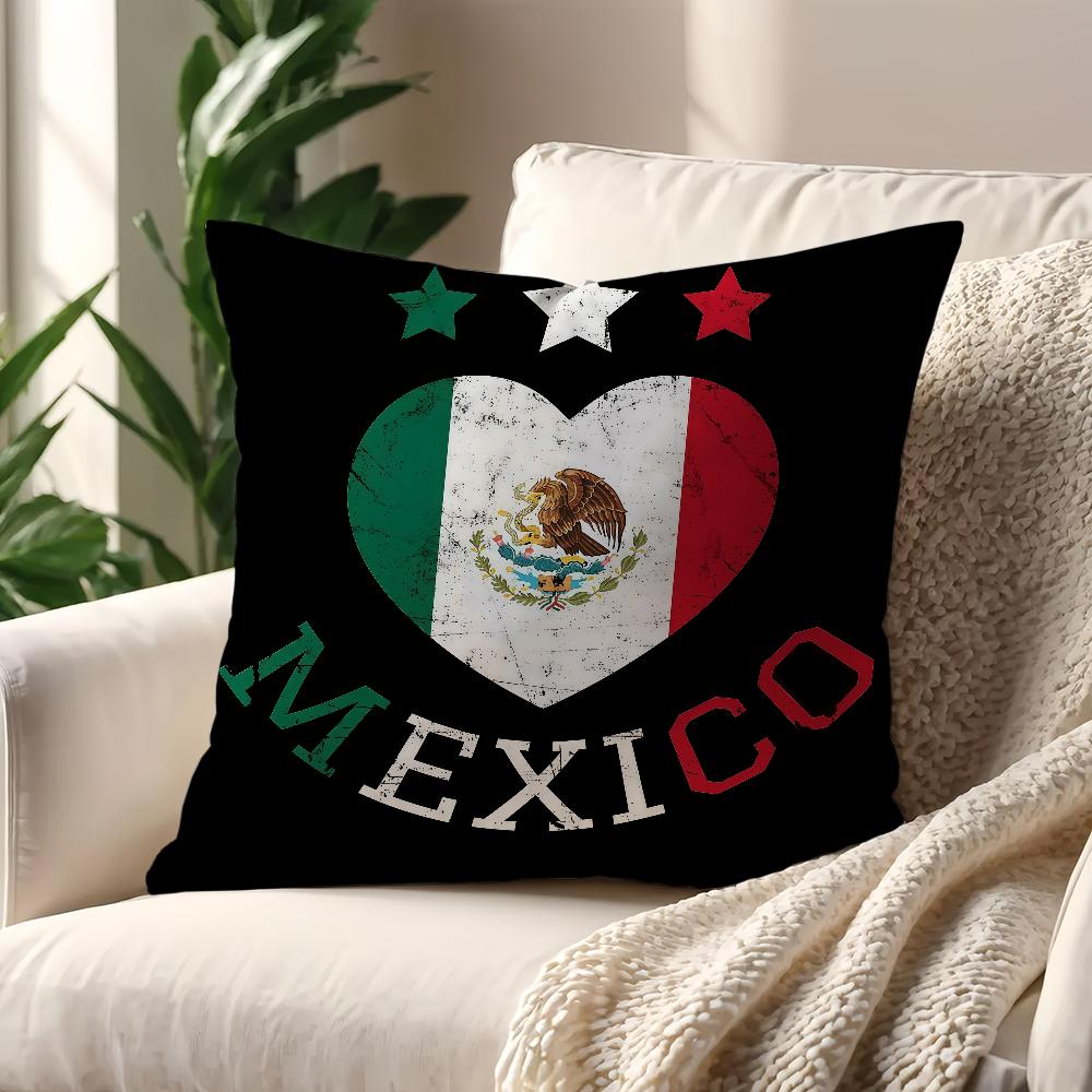 MMexico flag Cushion Cover For Pillow Printing Sofa Decoration Home Car Room Coffee Shop Office Nordic Simplicity