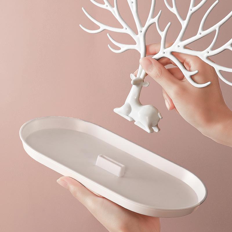 Antler-Shaped Jewelry Stand: Rotating Earring Display & Necklace Organizer