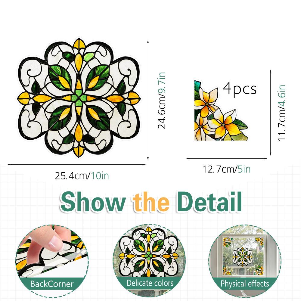 Colorful Window Film PVC Electrostatic Church Glass Decal Wall Sticker Art Mural Wallpaper for Home Decoration