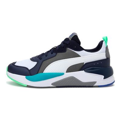 X-Ray Fabric Mesh Synthetic Leather Two-Layer Cowhide Comfortable Versatile Low-Top Lifestyle Casual Shoes Unisex Sneakers Blue Green 372602-30