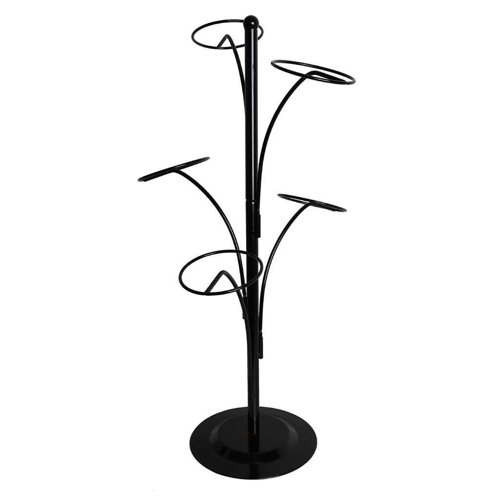 Fashion Metal Hat Display Stand Baseball Cap Rack with 5 Round Standing Hooks Stable Base Hat Storage Display Holder