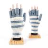 Autumn and Winter Couple Gloves Men and Women Thick Imitation Cashmere Gloves Women Striped Half Finger Gloves Touch Screen Two Fingers Office Writing