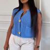 European & American Women's Chunky Knit Vest with Large Buttons