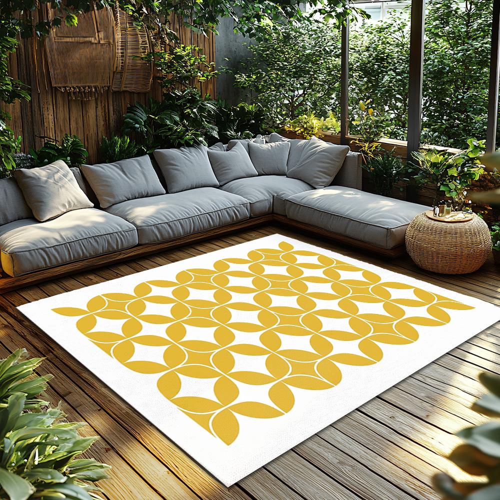 Stylish Geometric Pattern Area Rug Non-Slip Doormat Modern Abstract Design Floor Mat Living Room Decor Home Accent Carpet Indoor