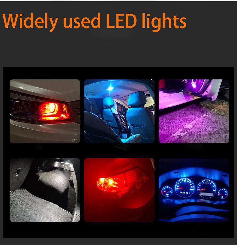 10/50 Pcs COB Glass LED Bulb T10 Car Light 6000K Auto License Plate Lamp Dome Read Light 5W5 LED Signal Light 7 Colors