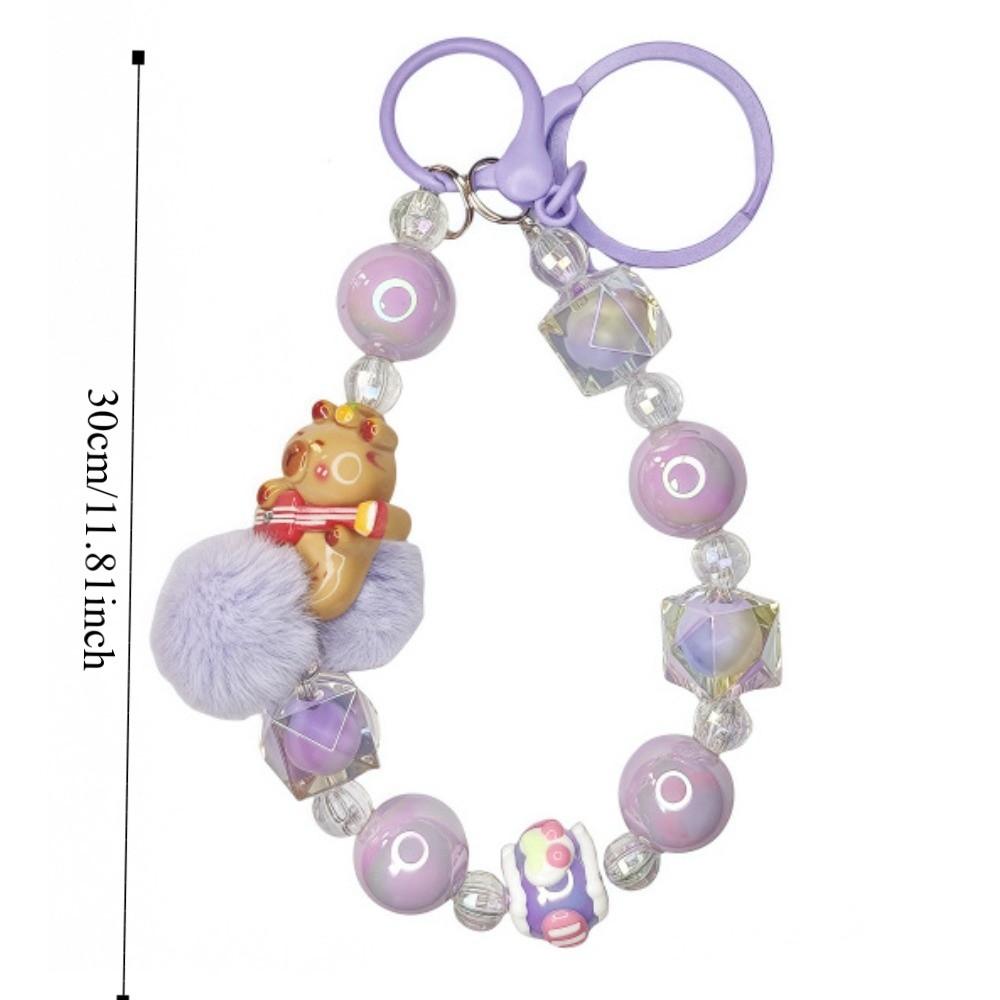 Capyabra Bead Phone Pendant Bow Phone Wrist Strap Kawaii Beaded Phone Chain  Mobile Phone