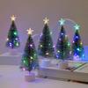 New Christmas Mini Christmas Trees LED with Stars Xmas Tree Ornament Colorful Lights Luminous Xmas Tree Home Decoration