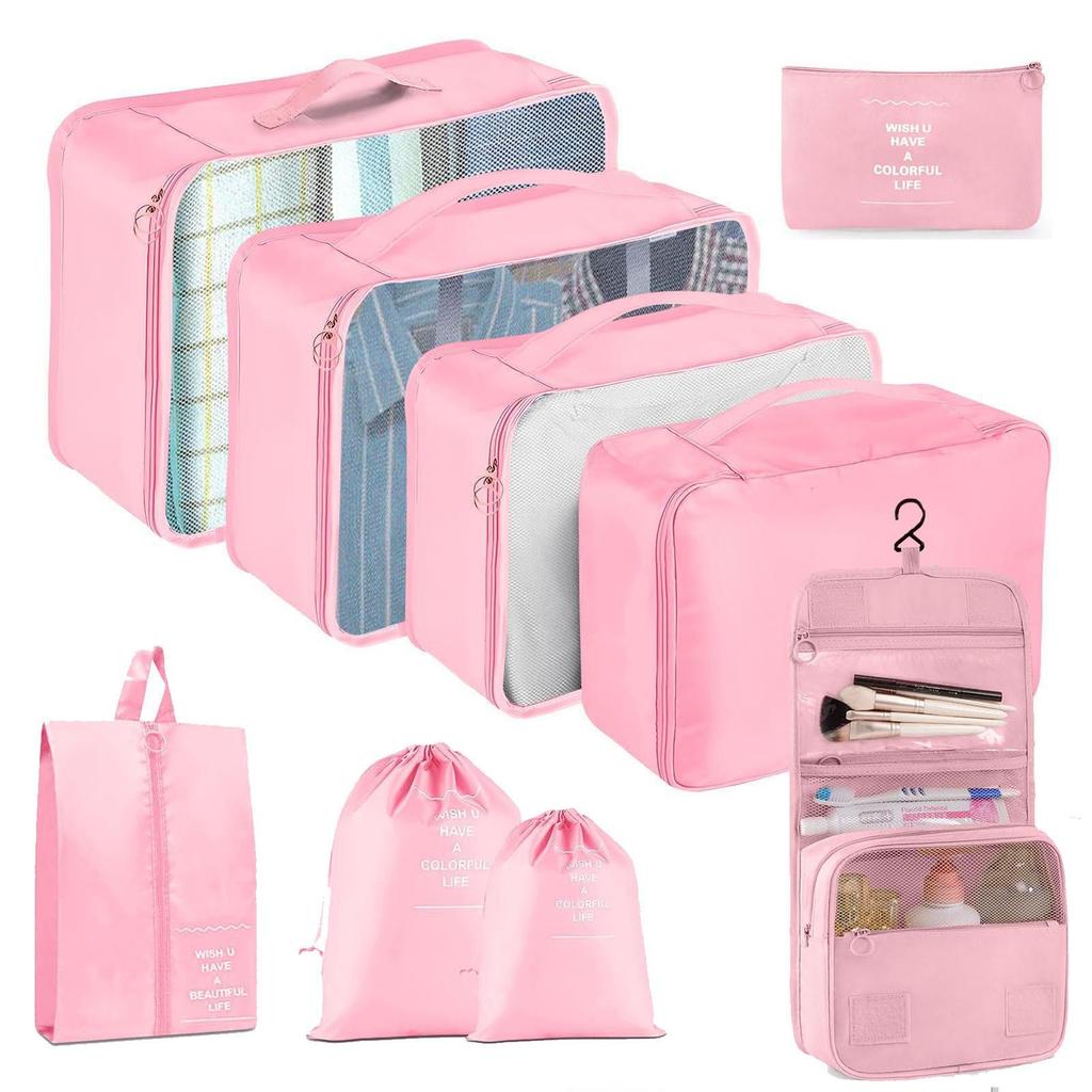 Seven-Piece Travel Storage Set: Wash Bag, Clothes, Underwear Organizer & Folding Sub-Pack