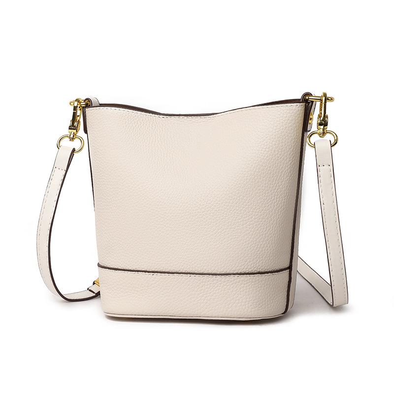 

Кожаная женская модная простая сумка-мессенджер через плечо из коровьей кожи, сумка-ведро с письмом