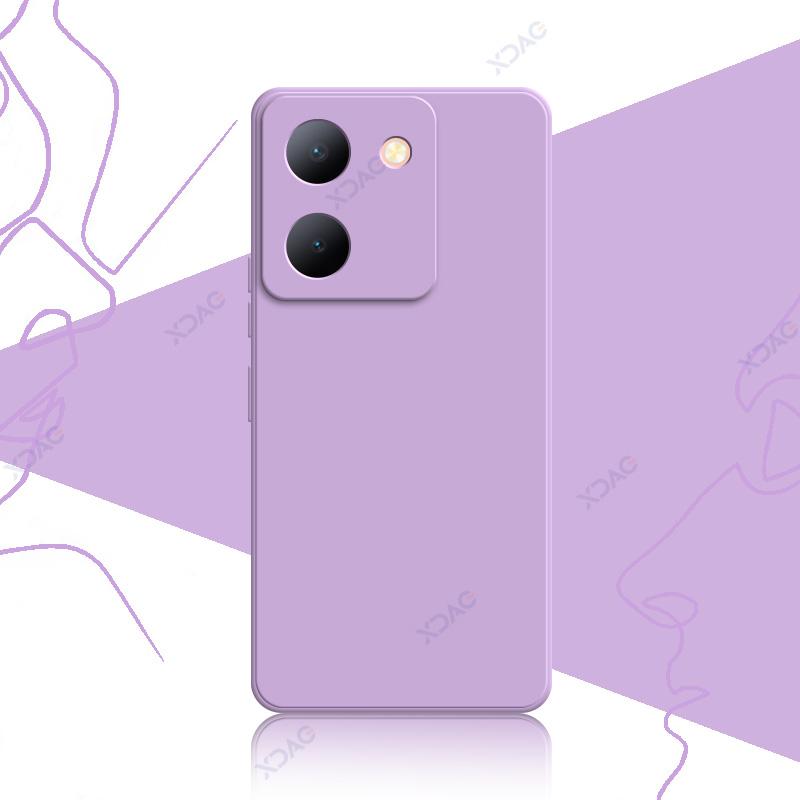 Luxury Square Liquid Silicone Cases for VIVO Y36 V2247 4G V2248 5G 6.64" VIVOY36 360 Soft Phone Covers Waterproof Bags