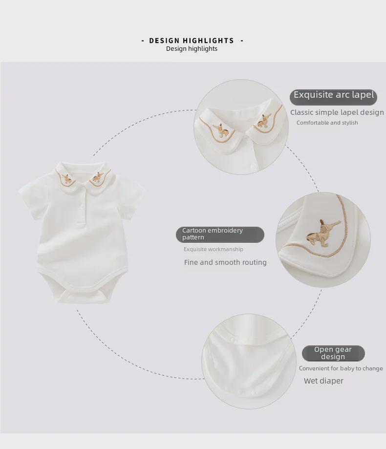 Nordic Trojan Baby Summer Jumpsuit: Lightweight Short-Sleeved Newborn Romper