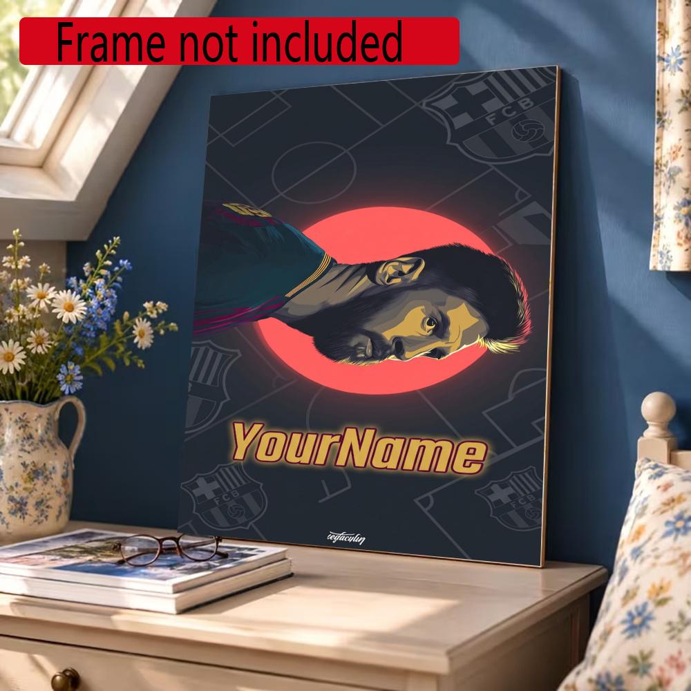 Messi Customize Your Name Diamond Painting Round Diamond Diy Frameless Holiday Artwork Suitable For Home Office Wall Decoration