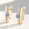 Female White Zircon Stone Round Hoop Earrings Vintage Fashion Gold Silver Color Wedding  For Women