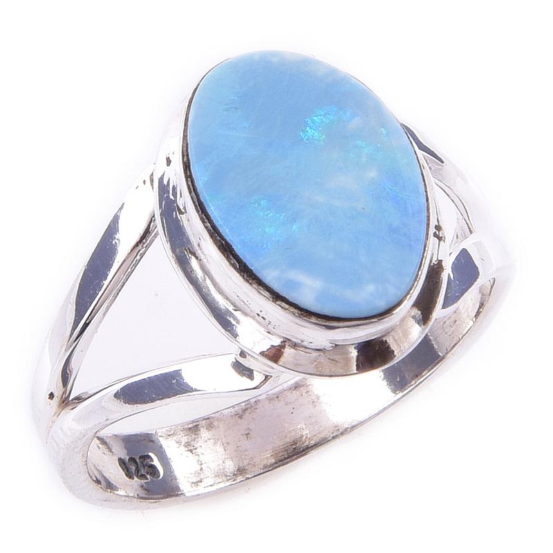 Natural Australian Opal Gemstone 925 Solid Sterling Silver Jewelry Ring S.6 G6n60