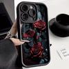 Red Rose Butterfly Phone Case for iPhone 14, 15 Pro, 16 Pro, 17