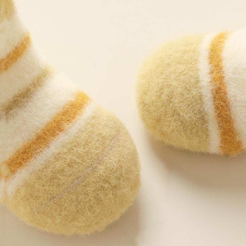 3pairs/set Baby Coral Velvet Women's Winter Thickened Plush Warm Comfortable Sleeping Sock Cute Cartoon Lovely Floor Socks