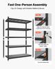 VEVOR Storage Shelves, 5-Tier Adjustable, 1360.8kg Capacity, Heavy Duty Garage Storage Shelving Unit, Metal Utility Rack Shelf