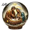 Lightweight Acrylic Holiday Gift Christmas Crystal Ball Figurine 2D Winter Cottage Carousel Transparent Igloo Ornament Tabletop Ornaments for
