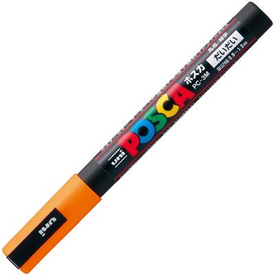 Uni Posca Sign Fine Round Pack of 10 Water-Based Pens, Point, Tip, Orange, PC3M.4,