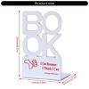 Pack of 2 Heavy Duty Metal Bookends for Shelves Hollowed Letter Bookends Metal Book Stopper Desk Book End for Home