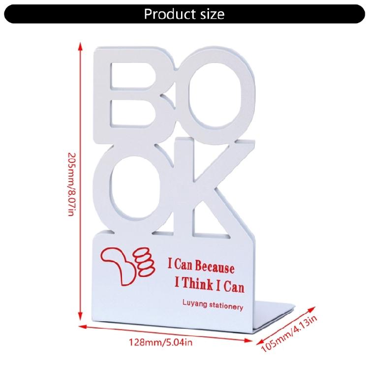 Pack of 2 Heavy Duty Metal Bookends for Shelves Hollowed Letter Bookends Metal Book Stopper Desk Book End for Home