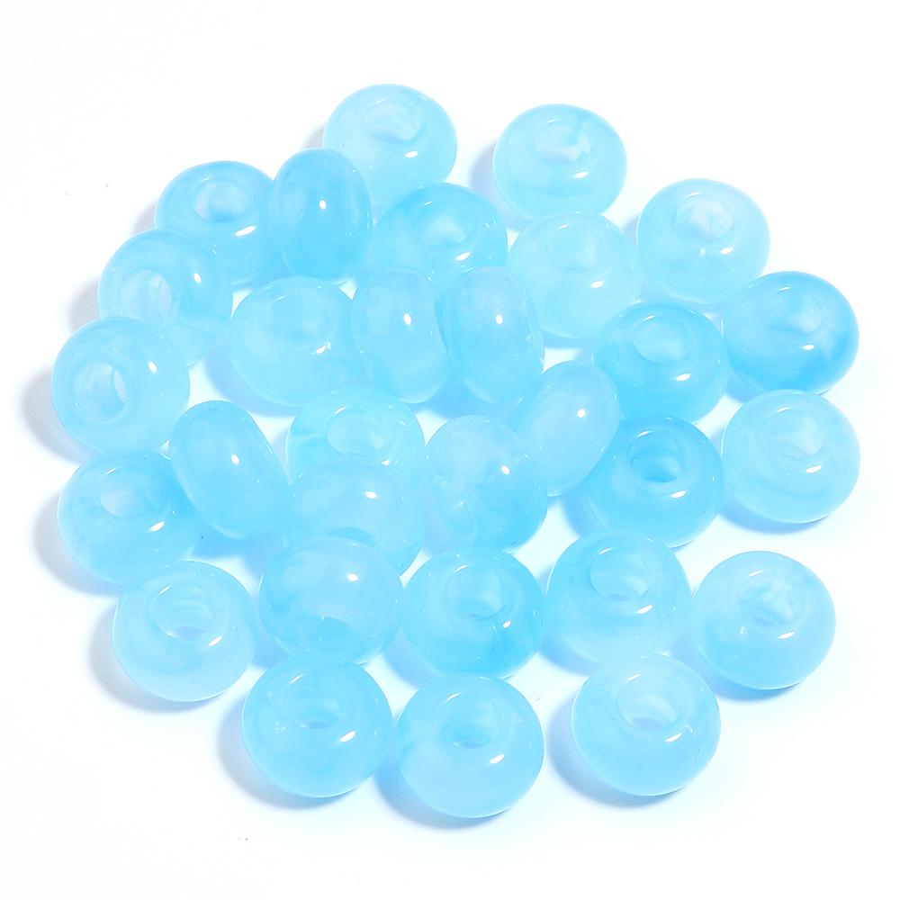 50pcs/lot 14mm Colored Round Acrylic Beads Big Hole Spacer Loose Beads For Jewelry Making DIY Crafts Bracelet Necklace Accessory