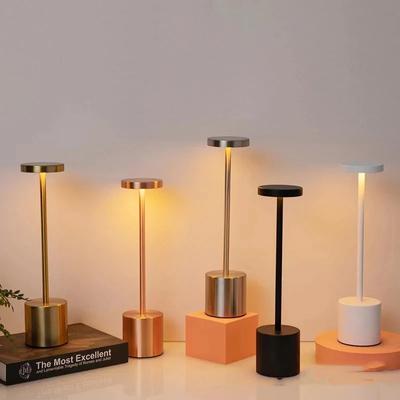 Simple LED Rechargeable Touch Metal Table Lamp Three Colors Bedside Creative Ambient Light Bar Outdoor Decoration Night Light