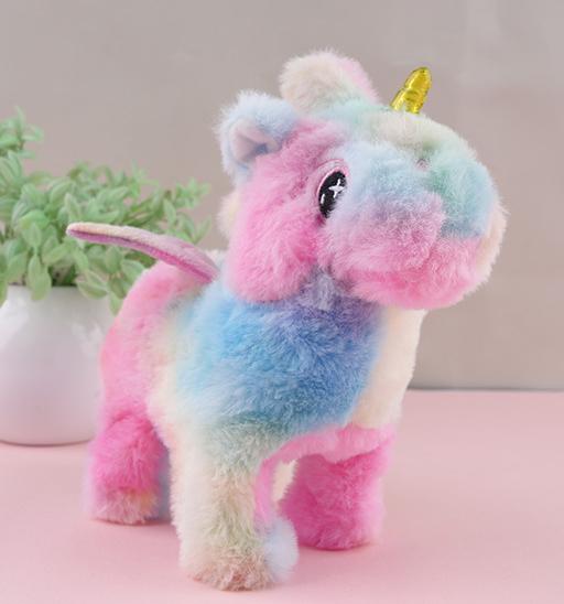 Promotional Gift Electric Unicorn That Can Cry Walk Wag  Stuffed Animals Plush