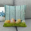 Easter Cushion Cover Cute Bunny Eggs Printed Pillow Covers 18x18 Inches Easter Decorations Hare Rabbit Flower Linen Pillowcase
