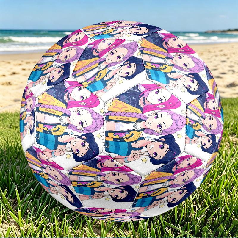 Girl Group Print Size 5 Soccer Ball, PU Wear Resistant Football for Match Training and Daily Practice, Birthday Gift for Soccer Fans