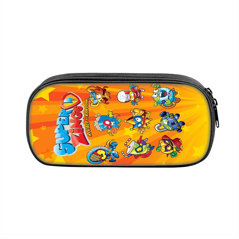 Super Zings Cartoon Pen Box Bag for Student Big Capacity School Supplies Zipper Game Pencilcases Children's Birthday Gift